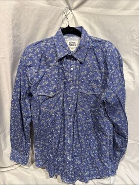 Outdoor Casuals Blue Paisley Western Shirt